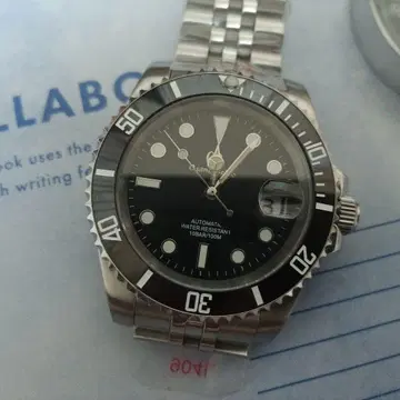 자동 시계 블랙 다이얼 100m 방수