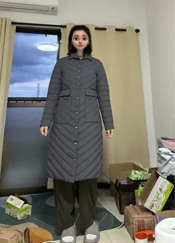 그레이 자켓. 초경량으로 따뜻한 다운