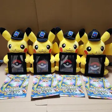 봉제 인형 카드 스탠드 피카츄 포켓몬 센터 한정판 새상품 4개