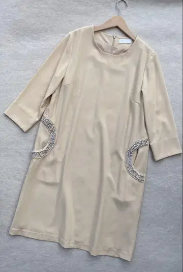 [ 빅 사이즈 ] AiryFairy 펄 비쥬 원피스 베이지 3L