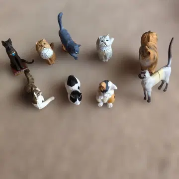 고양이 피규어 9개 세트