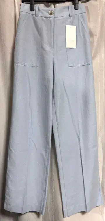 ZARA 색스 블루 와이드 팬츠 XS 택 포함 새상품 코튼 혼방