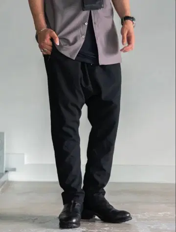 PRY Drawstring Sarouel Zip Pants [BLACK]