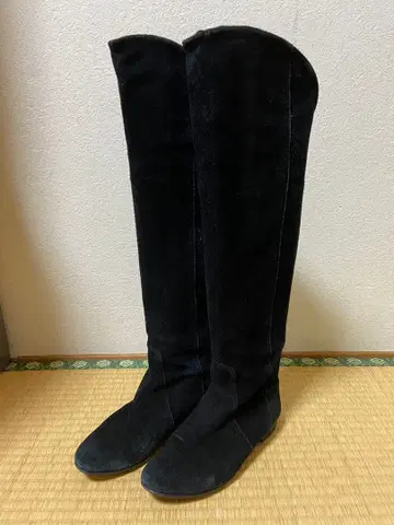 다이애나 DIANA 블랙 스웨이드 니하이 부츠