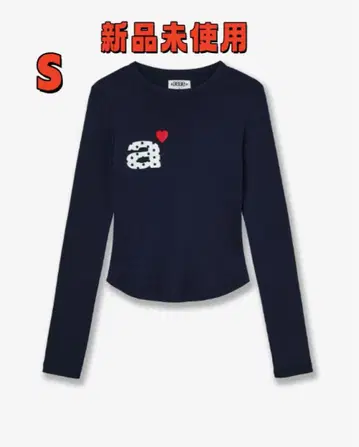 [ 새상품 ] aeae 네이비 긴팔T셔츠 폴카 도트 프린트