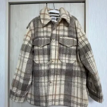 ZARA 체크 무늬 플란넬 자켓 M