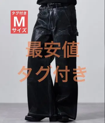 최저가 택 포함 CLEL 특수 가공 더블니 데님 팬츠 다크 블랙 M