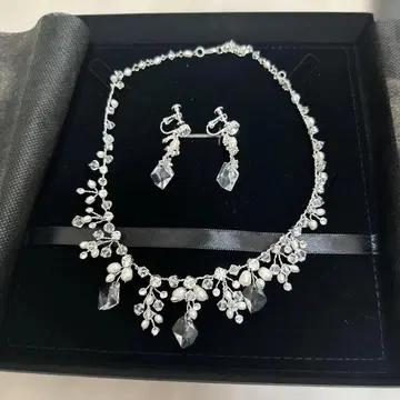 와타베 웨딩 목걸이 & 귀찌 펄 크리스탈 브라이덜