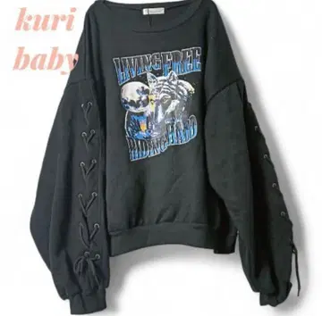 레이스업 디자인 블랙 맨투맨 후드티 택 포함 새상품