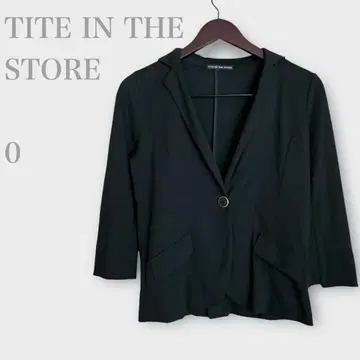 티티엔자 스토어 테일러드 자켓 얇은 소재 7분 소매 블랙 XS 깔끔한