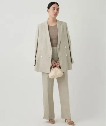 택 포함 미사용 새상품 CHAOS 린넨 해링본 자켓