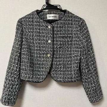 릴리 브라운 트위드 크롭 자켓
