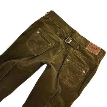 돌체앤가바나 코듀로이 플레어 팬츠 가죽 패치 L 사이즈