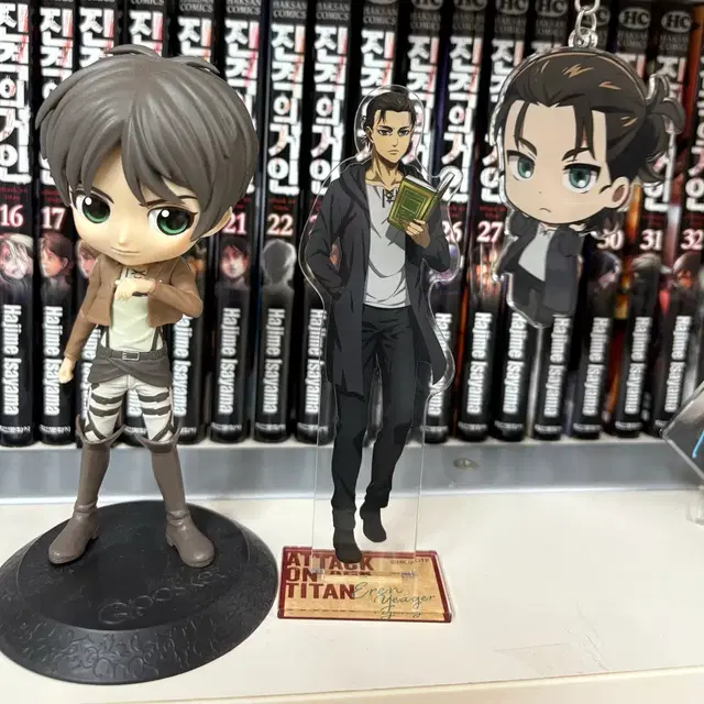 진격거 진격의거인 에렌예거 피규어 아크릴스탠드 키링 일괄