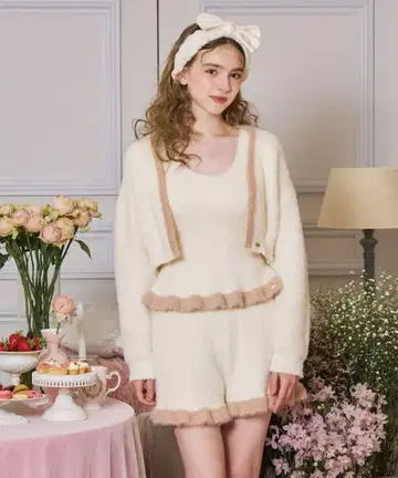 [미사용 새상품] Risa Magli 리사마리 룸웨어 3세트 아이보리