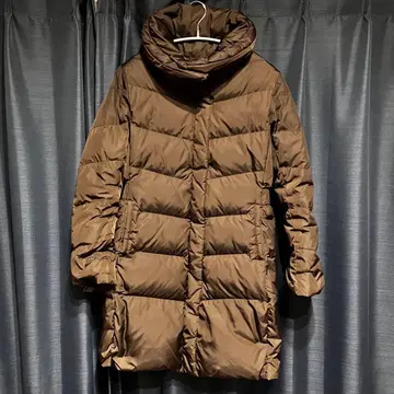 유니클로 롱 다운 코트 브라운 M