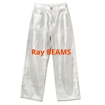 Ray BEAMS 호일 프린트 데님 팬츠
