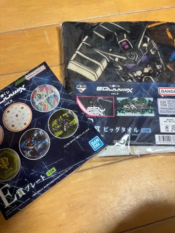 제일복권 건담 지크액스 c상 빅 타월 e상 플레이트