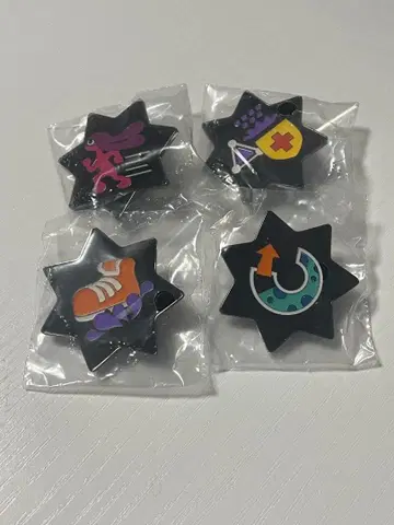 스플래툰 3 핀 배지 기어 파워 조각 4개 세트 미사용 새상품