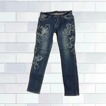 RED PEPPER 별 모양 데미지 스키니 데님 28