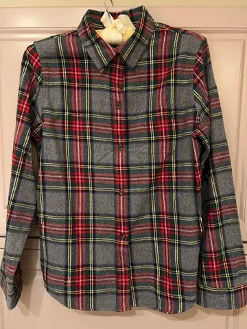 L.L.Bean 체크 무늬 플란넬 셔츠 여성용 L 사이즈