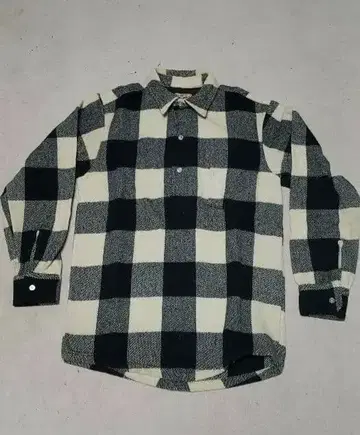 50.60s M'GREGOR 블랙 & 아이보리 풀오버 플란넬 셔츠