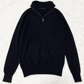 Theory 하프 지퍼 스웨터 남성용 캐시미어 100% 블랙 40