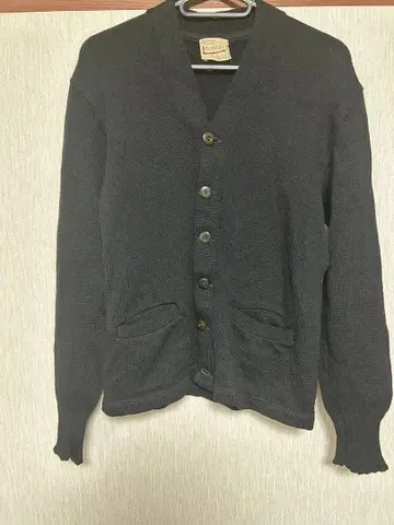 빈티지 울 블랙 가디건 50s 60s USA제