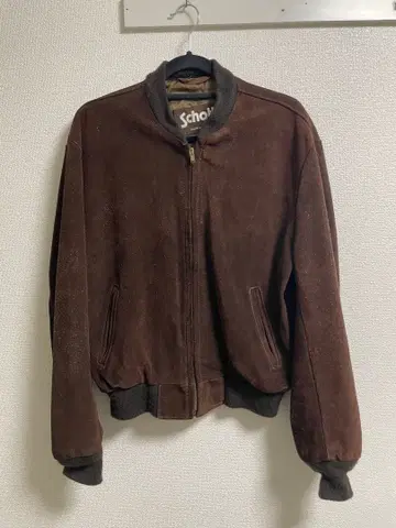 80s 쇼트 브라운 택 스웨이드 가죽 자켓 42 미국제