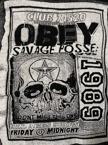 OBEY 오베이 SAVAGE POSSE 스컬 맨투맨 트레이닝복 블랙 M