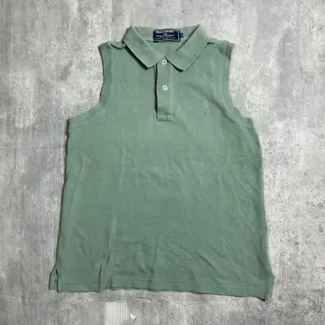 랄프 로렌 카라 부착 베스트 슬리브리스 오픈 카라 사양