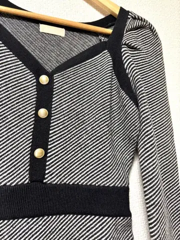 리젝시 바이어스 트위드 니트 원피스 블랙 새상품급 가을/겨울