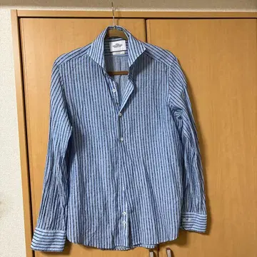 스트라이프 셔츠 블루