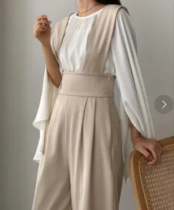 Louere 와이드 서스펜더 하이웨스트 팬츠 [탈부착 가능]