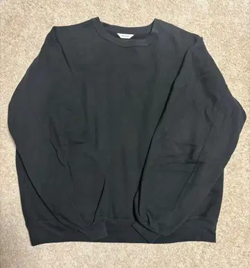 [ 고품질 ] 수피마 코튼 맨투맨 블랙 속기모