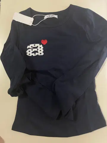 aeae 네이비 긴팔 상의 도트 무늬