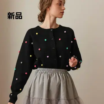 새상품 25AW [ UNMINOU ] 멀티 도트 무스 가디건