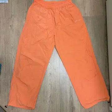 XLARGE 오렌지 와이드 팬츠 로고 자수