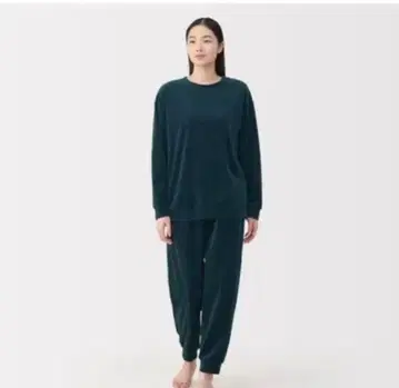 무인양품 여성 코튼 벨로아 긴팔 룸웨어 세트 M 사이즈