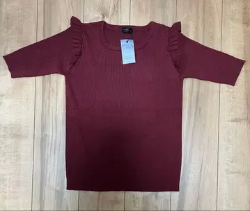 아파트 바이 로리즈 5부 소매 니트탑 버건디