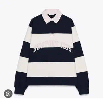 1회 착용 ZARA 텍스트 스트라이프 피케 셔츠 이번 시즌 신상