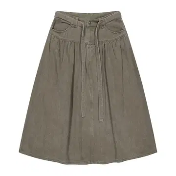 Coyseio 올리브 그린 데님 롱 스커트