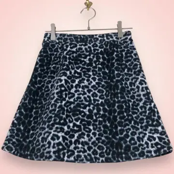 Radarista 무릎 기장 스커트 레오파드 무늬 화이트 블랙 [ M ]