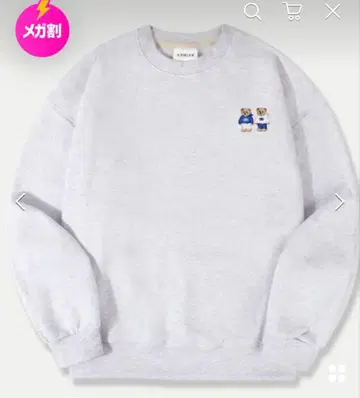 AMBLER 그레이 곰 자수 맨투맨