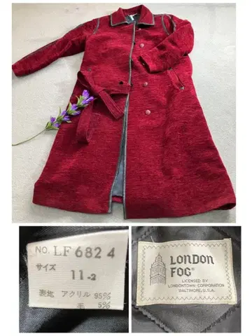 LONDON FOG 빨간색 롱 코트 11-2