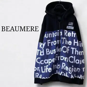 보메일(L) 속기모 풀 집업 로고 후드티 후데트 올 패턴 화려한 블랙