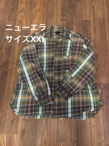 [ New Era ] 체크 무늬 긴팔 플란넬 셔츠