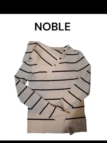[ 새상품 미사용 택 포함 ] NOBLE 숄더 버튼 타이트 리브 니트