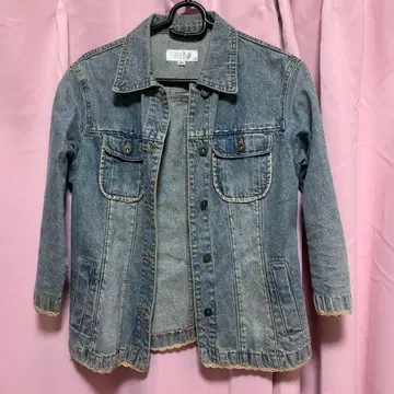 라이트 블루 데님 자켓 프린지 마감