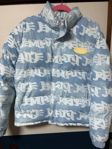 empty reference 다운 자켓 파랑 화이트